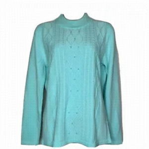 4/$35 Sweater Soft Pearl Beads Long sleeve Stretch Medium